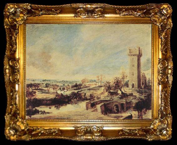 framed  Peter Paul Rubens Landscape with the Tower of Steen (mk01), ta009-2
